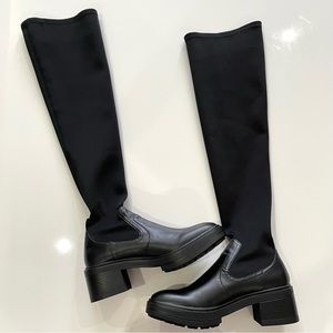 ZARA- OVER THE KNEE PLATFORM BOOTS- SIZE 38